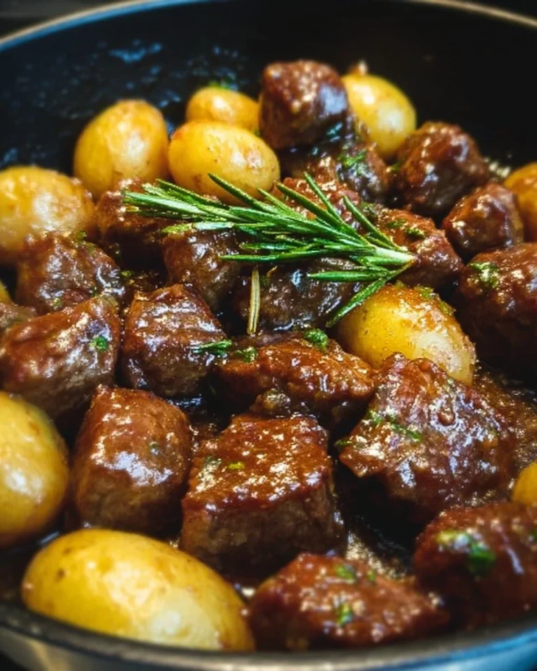 Garlic Butter Beef Bites with Potatoes